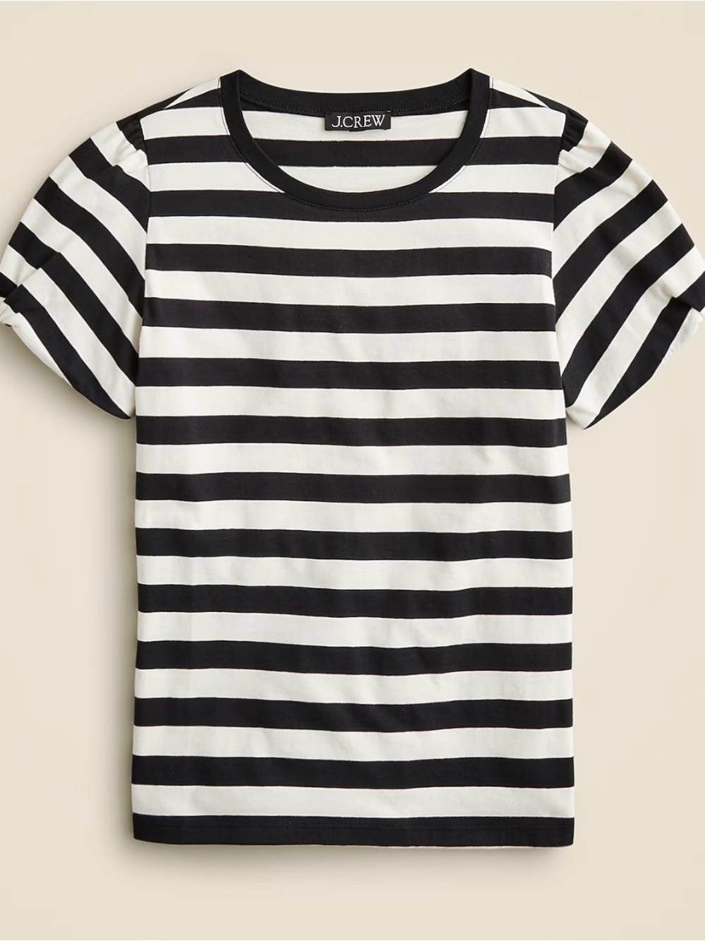 J.Crew Vintage jersey puff-sleeve T-shirt in stripe Size Medium